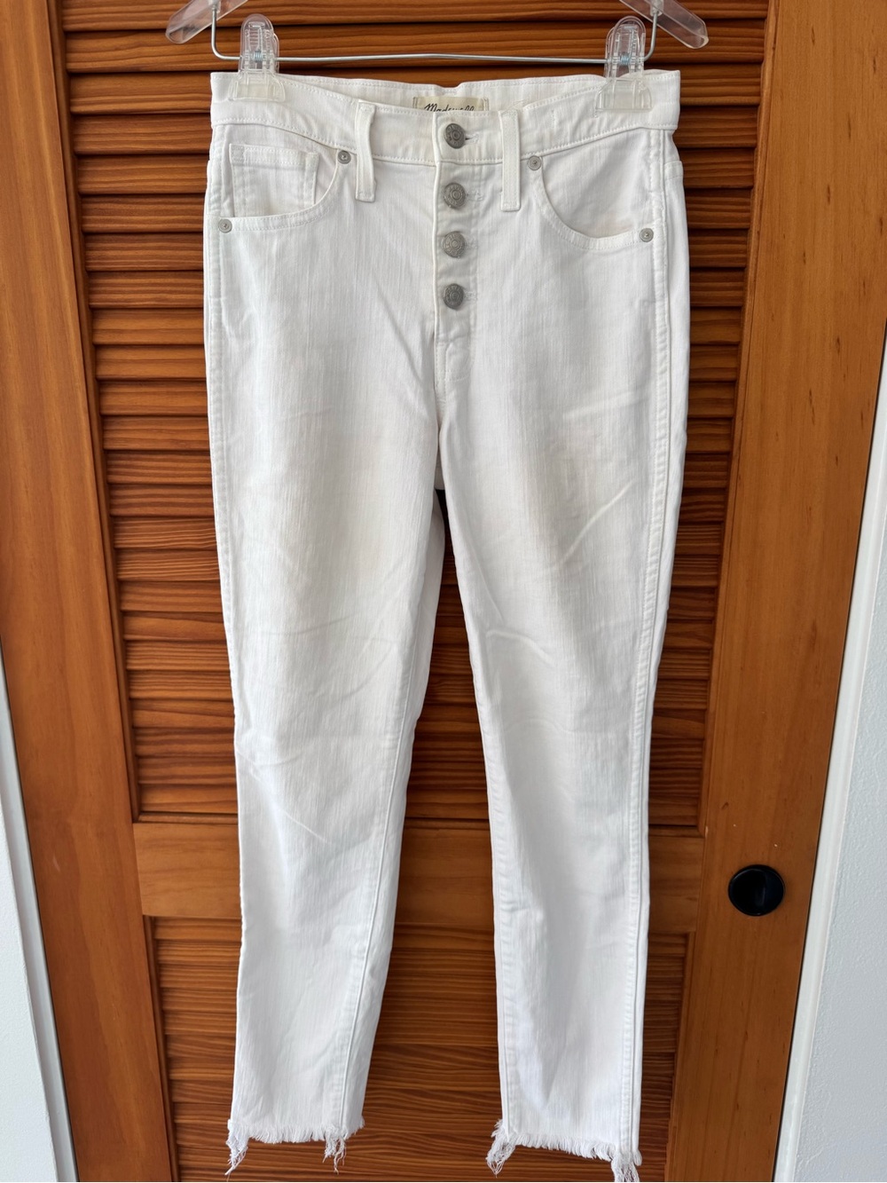 MADEWELL White 10” High Rise Skinny Crop Button-Fly Jeans